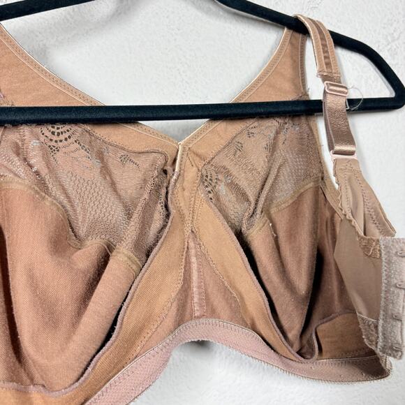 Glamorise Womens Size 36H Magic Lift Minimizer Bra Brown Comfort Straps Wireless - Picture 8 of 9